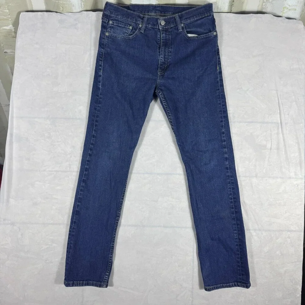 Levi's Men's‎ Straight Jeans Blue Denim Zip Fly Mid Rise 5-Pocket Design W34 L32